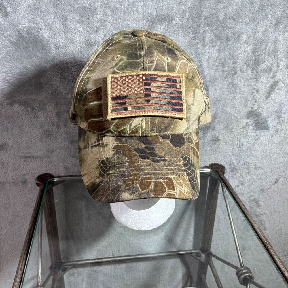Eagle Crest Hunting fishing outdoor Men's OS Cap Hat Hook Loop US Flag Patch